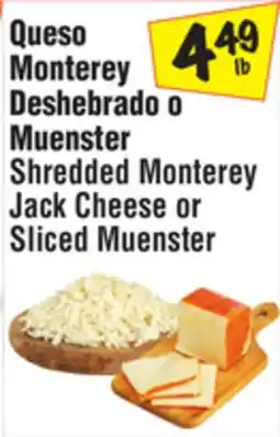 El Super Shredded Monterey Jack Cheese or Sliced Muenster offer