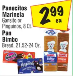 El Super Marinela Gansito or Pinguinos, 8 Ct., Bimbo Bread, 21.52-24 Oz offer