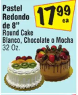 El Super Round Cake Blanco, Chocolate o Mocha offer