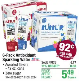 Menards BUBBL'R Twisted Elix'r Antioxidant Sparkling Water - 6 Pack offer