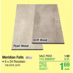 Menards Mohawk CleanProtect Meridian Falls Pearl Wood 6 x 24 Porcelain Floor and Wall Tile offer