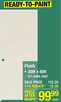 Menards Mastercraft 30W x 80H Primed Flush Interior Door System - Right Inswing offer