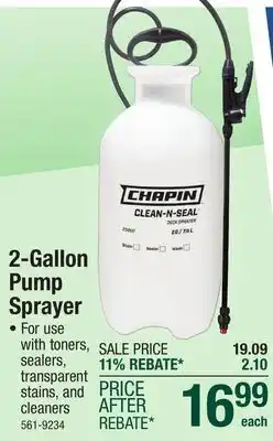 Menards Chapin Deck Tank Sprayer - 2 Gallon offer