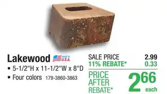 Menards 5-1/2 x 11-1/2 Tan Lakewood Retaining Wall Block offer