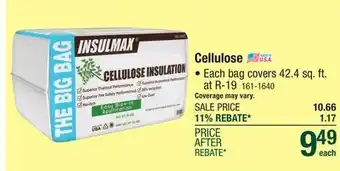 Menards INSULMAX Blow-in Cellulose Insulation offer