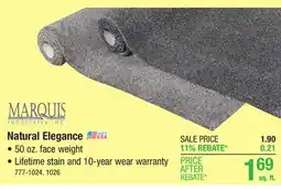Menards Marquis Industries Natural Elegance Granite Stone Plush Carpet 12 ft. Wide offer