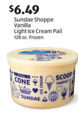 Aldi Sundae Shoppe Vanilla Light Ice Cream Pail offer