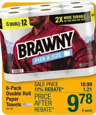 Menards Brawny Pick-A-Size Paper Towels - 6 Double Rolls offer