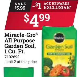 Ace Hardware Miracle-Gro All Purpose Garden Soil, 1 Cu. Ft offer