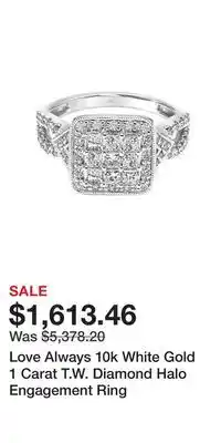 Kohl's Love Always 10k White Gold 1 Carat T.W. Diamond Halo Engagement Ring offer
