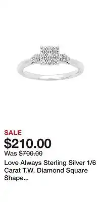 Kohl's Love Always Sterling Silver 1/6 Carat T.W. Diamond Square Shape Promise Ring offer