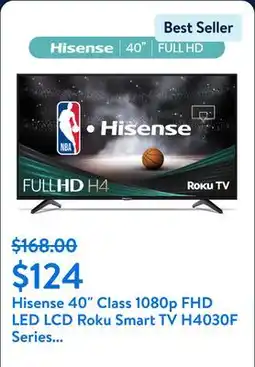 Walmart Hisense 40 Class 1080p FHD LED LCD Roku Smart TV H4030F Series (40H4030F1) offer