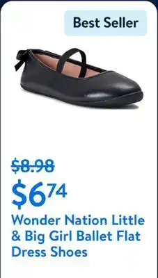 Walmart Wonder Nation Little & Big Girl Ballet Flat Dress Shoes offer