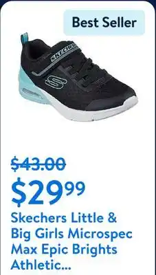 Walmart Skechers Little & Big Girls Microspec Max Epic Brights Athletic Sneaker offer