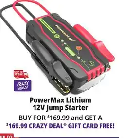 Ocean State Job Lot PowerMax Lithium 12V Jump Starter offer