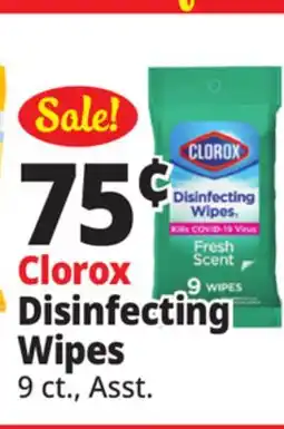 Ocean State Job Lot Clorox Crisp Lemon Disinfecting Wipes 9 Count offer
