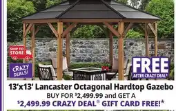 Ocean State Job Lot Lancaster 13' x 13' Octagon Cedar Hardtop Gazebo offer