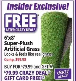 Ocean State Job Lot Super Plush Green Artificial Grass Rug 6' x 8' offer