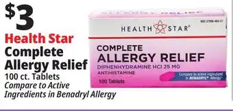 Ocean State Job Lot Health Star Complete Allergy Relief offer