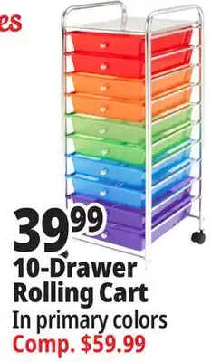 Ocean State Job Lot 10-Drawer Rolling Cart offer