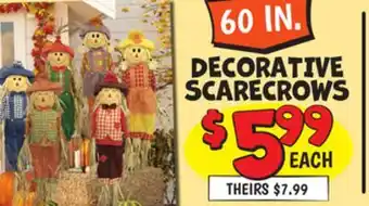 Ollie's DECORATIVE SCARECROWS offer