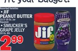 C Town JIF PEANUT BUTTER 15.5-16 Oz. Jar offer