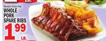 C Town WHOLE PORK SPARE RIBS offer