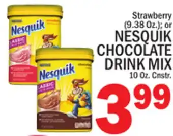 C Town NESQUIK CHOCOLATE DRINK MIX 10 Oz. Cnstr offer