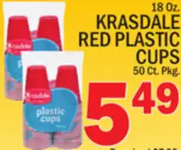 C Town KRASDALE RED PLASTIC CUPS offer