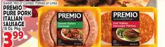 Bravo Supermarkets PREMIO PURE PORK ITALIAN SAUSAGE offer