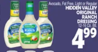 Bravo Supermarkets HIDDEN VALLEY ORIGINAL RANCH DRESSING offer