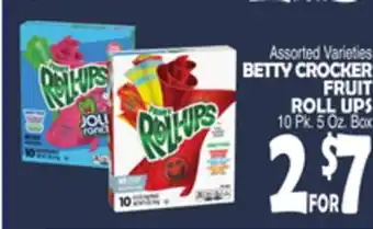 Bravo Supermarkets BETTY CROCKER FRUIT ROLL UPS offer