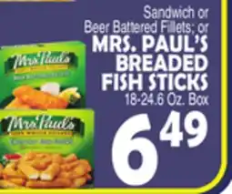 Bravo Supermarkets MRS. PAUL'S BREADED FISH STICKS offer