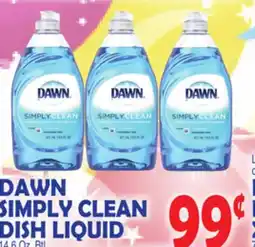 Bravo Supermarkets DAWN SIMPLY CLEAN DISH LIQUID offer