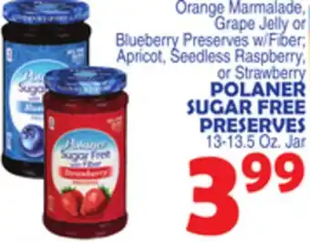 Bravo Supermarkets POLANER SUGAR FREE PRESERVES offer