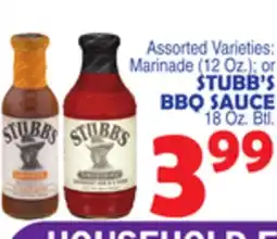 Bravo Supermarkets STUBB'S BBQ SAUCE 18 Oz. Btl offer
