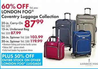 Boscov's LONDON FOG Coventry Luggage Collection offer