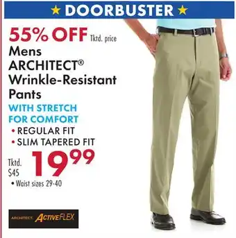 Boscov's Mens ARCHITECT Wrinkle-Resistant Pants offer