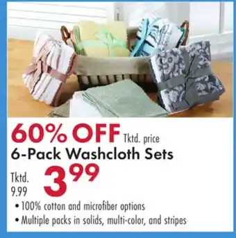 Boscov's 6-Pack Washcloth Sets offer