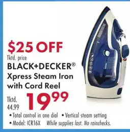 Boscov's BLACK+DECKER Xpress Steam Iron with Cord Reel offer