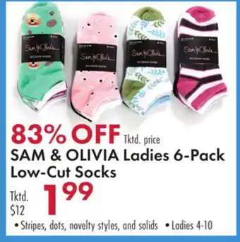 Boscov's SAM & OLIVIA Ladies 6-Pack Low-Cut Socks offer