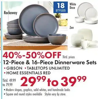 Boscov's 12-Piece & 16-Piece Dinnerware Sets offer