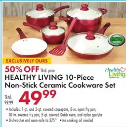 Boscov's HEALTHY LIVING 10-Piece Non-Stick Ceramic Cookware Set offer