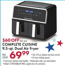 Boscov's COMPLETE CUISINE 9.5-qt. Dual Air Fryer offer