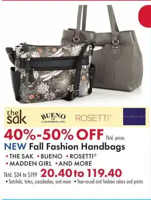 Boscov's NEW Fall Fashion Handbags offer