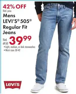 Boscov's Mens LEVI'S 505 Regular Fit Jeans offer
