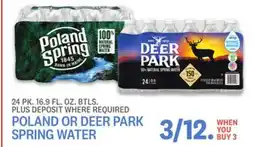Kings Food Markets POLAND OR DEER PARK SPRING WATER offer