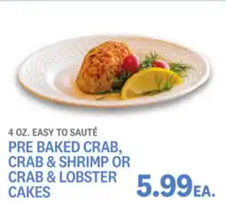 Kings Food Markets PRE BAKED CRAB, CRAB & SHRIMP OR CRAB & LOBSTER CAKES offer