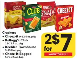 ACME Crackers Cheez-it 9-12.4 oz. pkg., Kellogg's Club 11-13.7 oz. pkg., Keebler Townhouse 9-13.8 oz. pkg., Cheez-It Bagged 5.75-7 offer