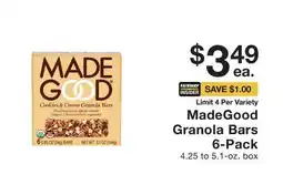 Fairway Store Market MadeGood Granola Bars 6-Pack offer